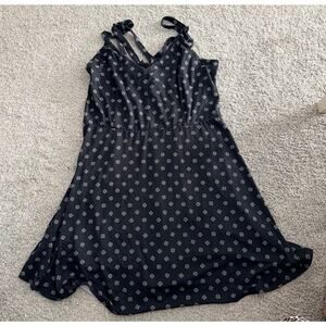 Nine Britton Black Floral Sleeveless Swing Dress 2X Plus Size Summer